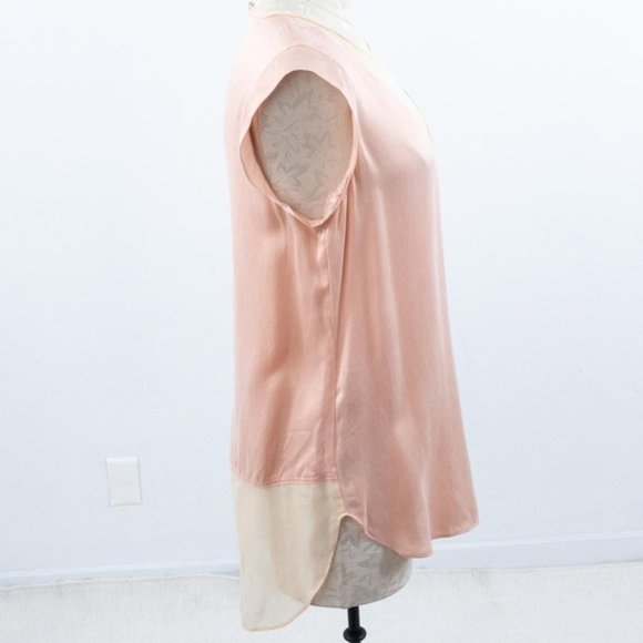 Rebecca Taylor Pink Top M Silk Sheer Illusion Ballerina Blouse AS-IS - Picture 5 of 8